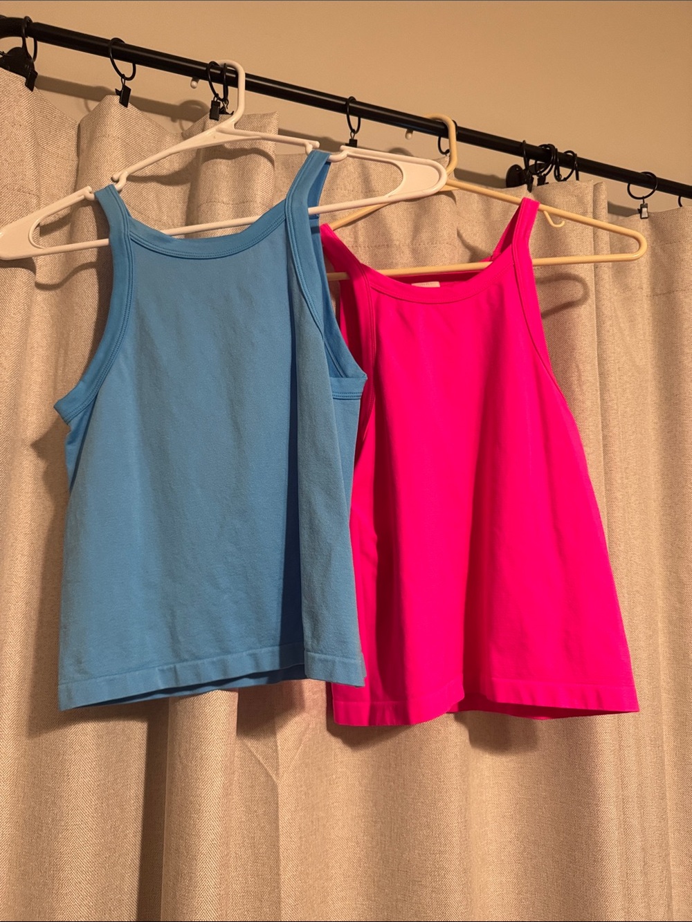 No Boundaries Tank Tops - Blue and Hot Pink